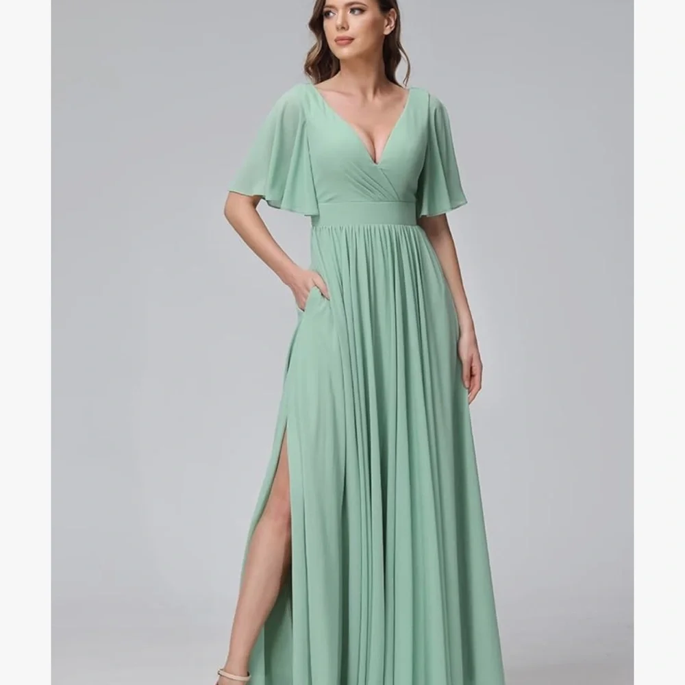 Maid of honor dress, mother of the bride, formal event dress in Navy blue - Picture 7 of 8